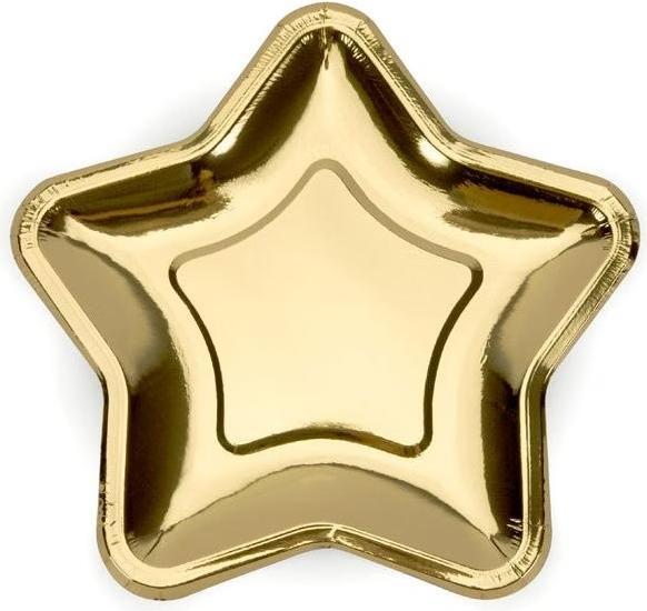 Actual product image Partydeco Star Shaped Plate Gold (6x)