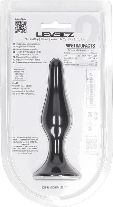 Produktbild Shots Slim Silicone Anal Plug - M - Black