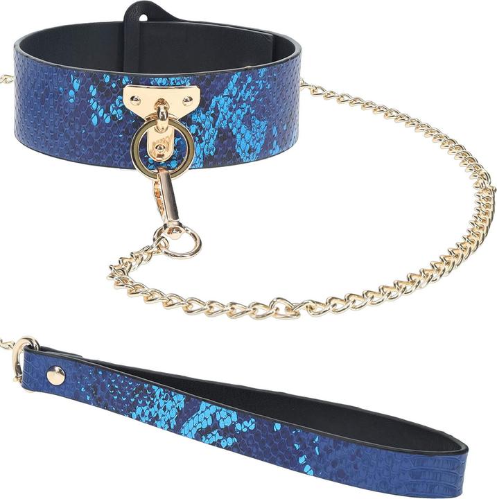 Ouch! Florence Collection - Collar with Leash - Blue