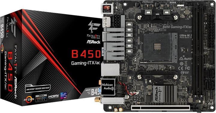 AsRock B450 Gaming-ITX/ac (AM4, AMD B450, Mini-ITX)