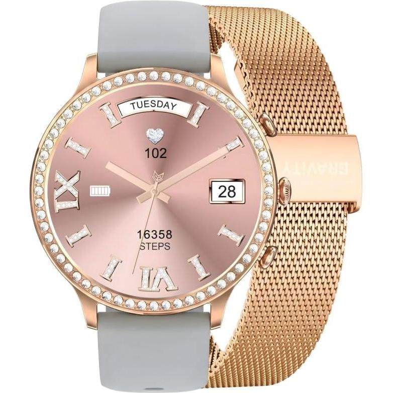 Gravity Smartwatch Różowe Złoto Pasek i Bransoleta GT5-8, Smartwatch