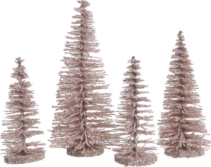 Immagine prodotto Everlands Mini albero glitterato rosa 10 x 15,5 cm Set4