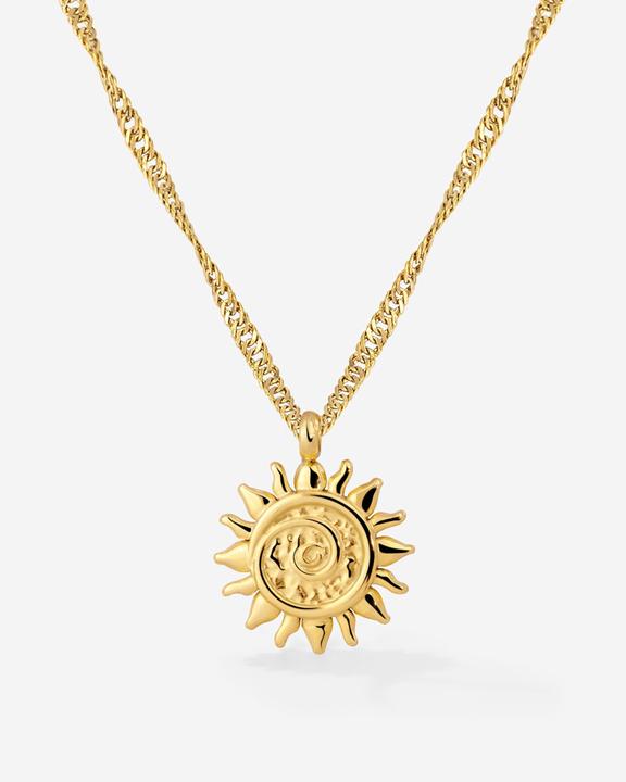 Luamaya Sunny Swirl Necklace (Acciaio inox 316L, Placcatura in oro 14 carati, 42 - 47 cm)