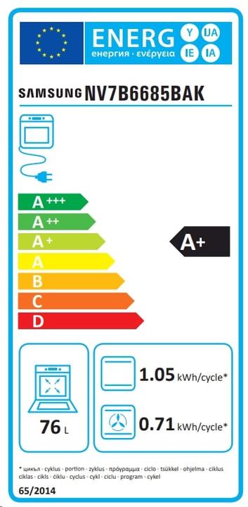 Energie-Label Samsung NV7B6685BAK
