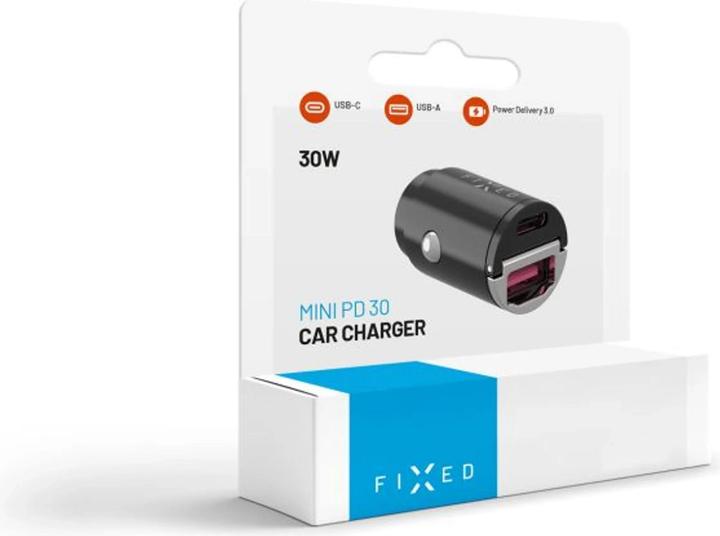 Actual product image Fixed USB-C/USB Car Charger 30W, Black