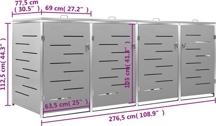 Produktbild vidaXL Mülltonnenbox