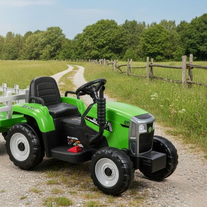 Actual product image Hermex Elektro-Traktor für Kinder Elektroauto mit Anhänger Kinderfahrzeug (12 V)