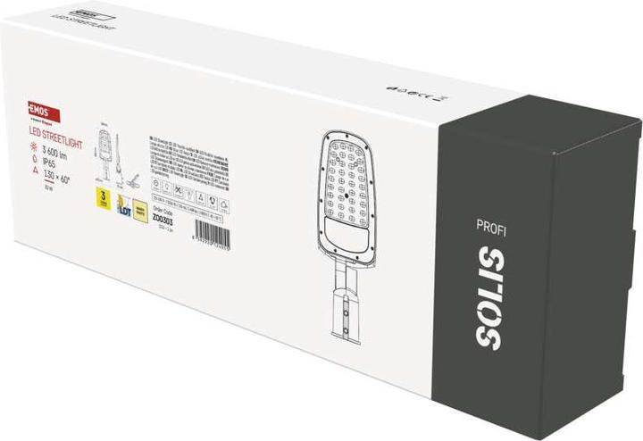 Produktbild Emos LED-Strassenleuchte SOLIS 30W, 3600 lm, warmweiss (3600 lm, IP65)