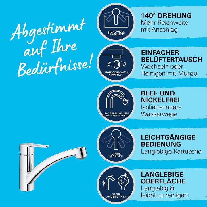 Produktbild Grohe Kchenarmatur mit Einhebelmischer Start Eco chrom glnzend 31685000