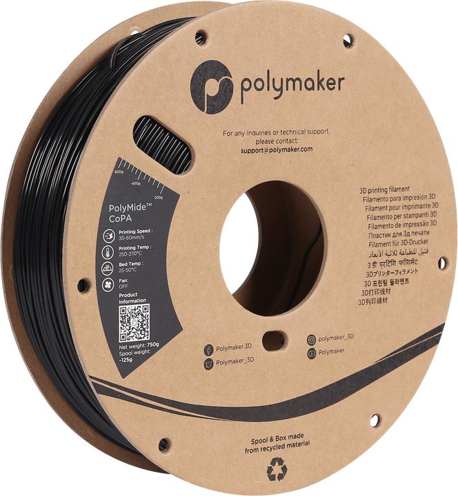 Produktbild Polymaker PolyMide CoPa V2 - Black - 1.75mm (Nylon, 1.75 mm, 750 g, Schwarz)