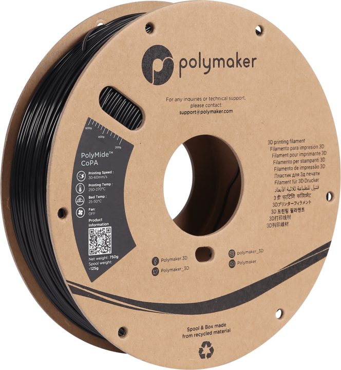 Produktbild Polymaker PolyMide CoPa V2 - Black - 2.85mm (Nylon, 2.85 mm, 750 g, Schwarz)
