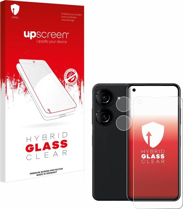 Actual product image upscreen Hybrid Glass Clear Premium Glass Screen Protector for Asus ZenFone 10 (Front+Camera) (1 pcs., Asus Zenfone 10)