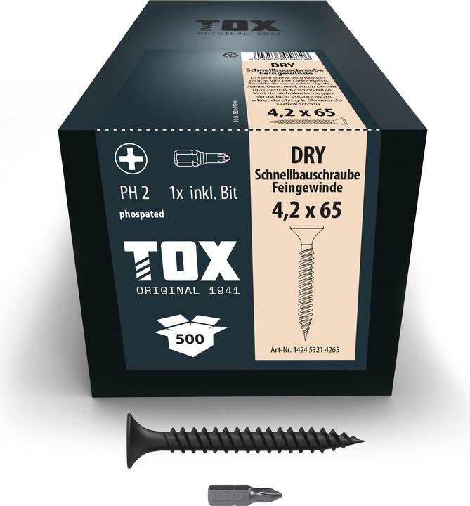 Actual product image Tox DRY 4,2 x 65 FG (500 pcs.) (500 Screws per piece)