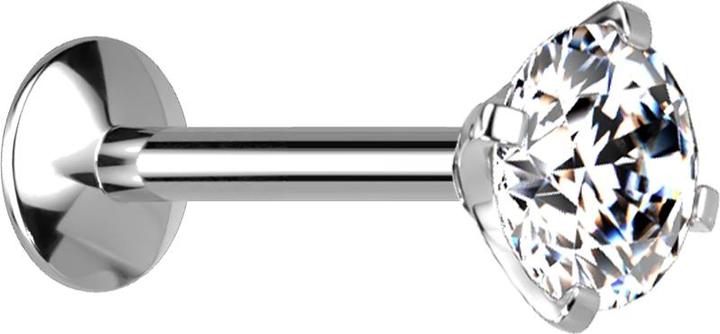 Image du produit Star Piercing Micro femelle Labret UFO argenté avec cristal serti argenté (sans laiton, Titane)