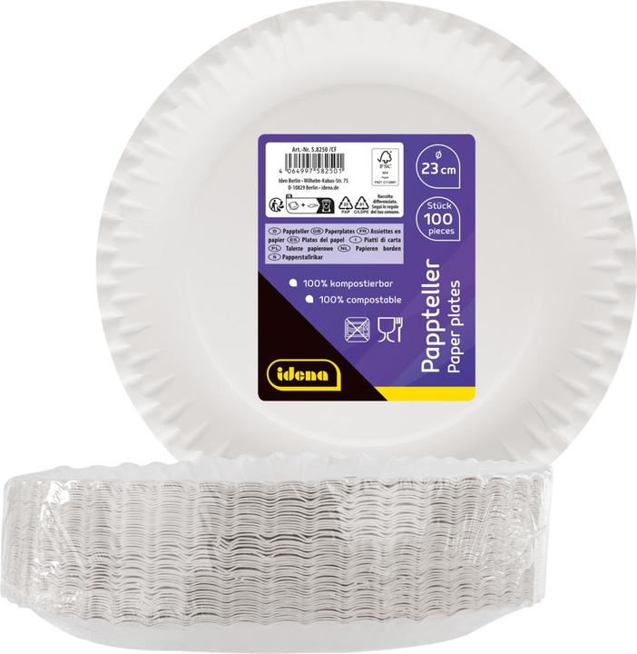 Actual product image Idena Party plate D23cm white 100s FSC mix (100x)