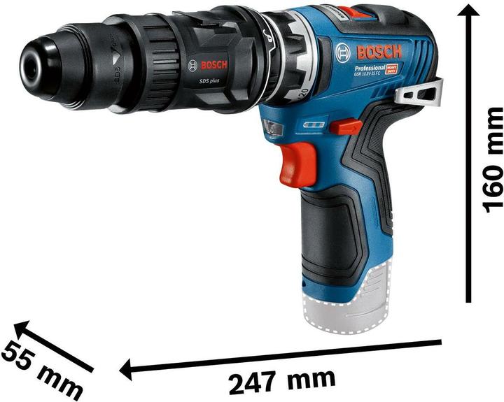 Image du produit Bosch Professional GSR 12V-35 FC (GFA 12-H. 2xPC3.0Ah) (Fonctionnement sur batterie)