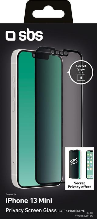 Immagine prodotto SBS Protezione dello schermo in vetro Full Cover Privacy (1 pz., Apple iPhone 13 mini)