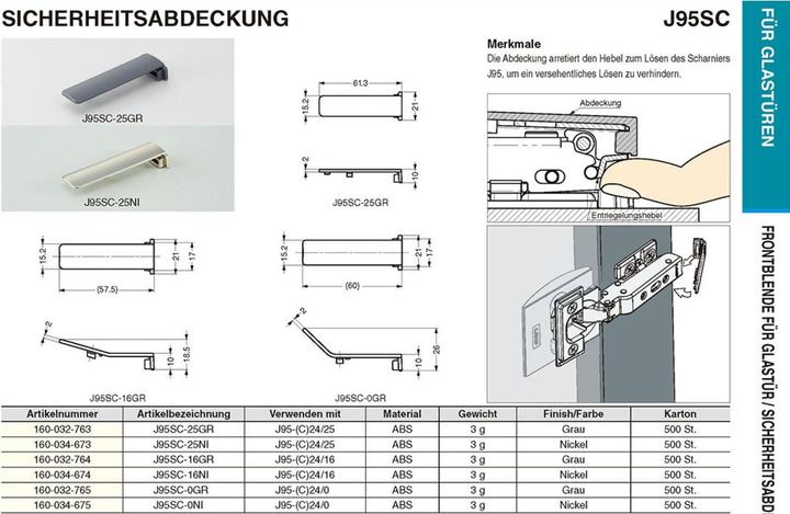 Produktbild Sugatsune Sicherheits-Abdeckkappen für Bandarm