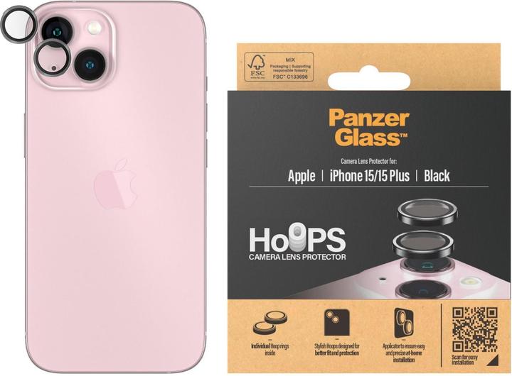 Produktbild PanzerGlass Hoops Camera Lens Protector (1 Stück, Apple iPhone 15, Apple iPhone 15 Plus)
