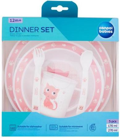 Actual product image Canpol BABIES plastic dishes and tools set CUTE ANIMALS, 4/401 pin
