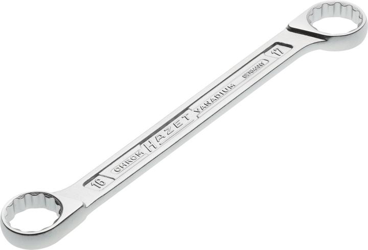 Produktbild HAZET Doppel-Ringschlüssel 610N-16X17 ∙ Aussen Doppel-Sechskant-Tractionsprofil ∙ 16 x 17 mm (14 mm, 15 mm)