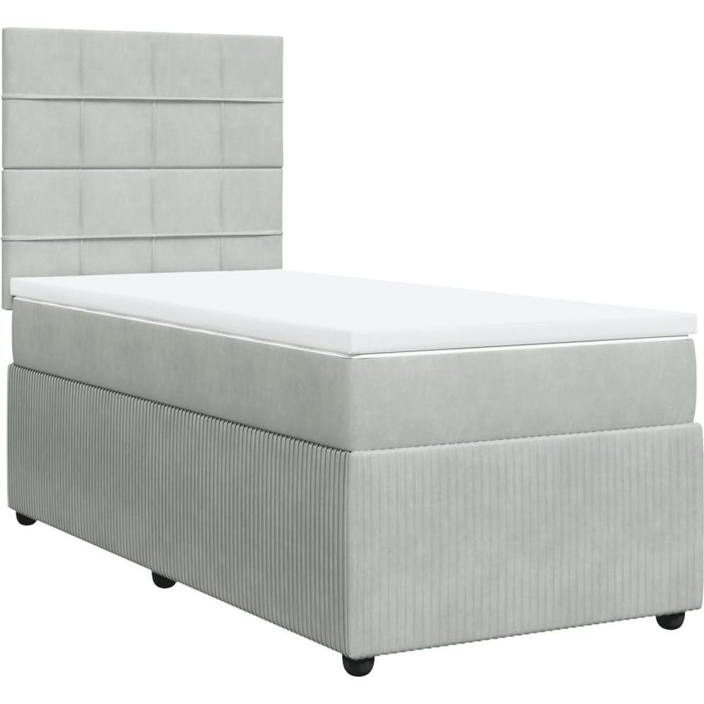 Thumbnail - VidaXL, Bett, Bo x springbett mit Matratze 100 x 200 cm Samt (100 x 200 cm)