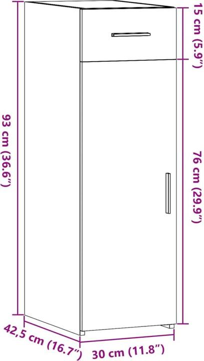 Actual product image vidaXL Sideboard (30 x 42.50 x 93 cm)