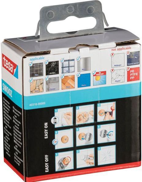 tesa Smooz Klebehaken 40318 verchromt, rundes Design