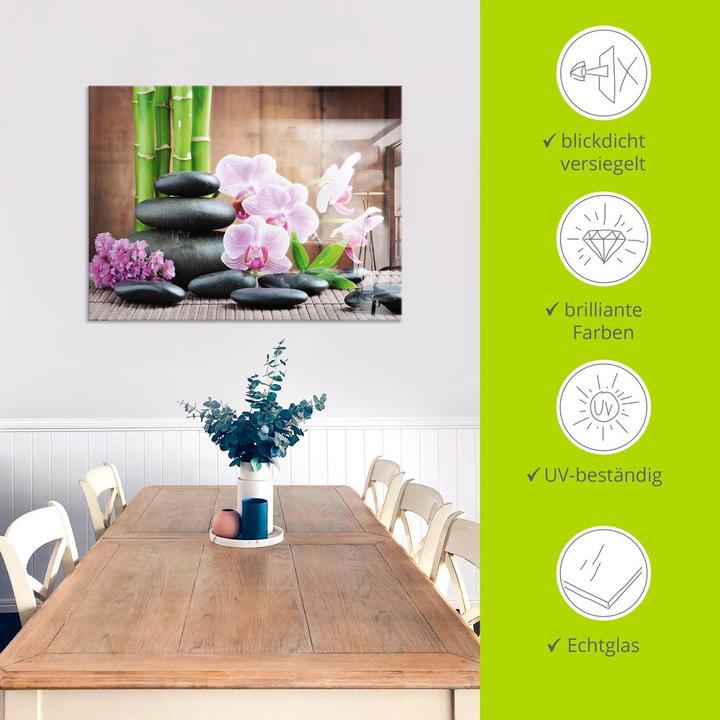 Actual product image Artland Glass picture Spa Concept Zen Stones Orchids T5OO 125x50 cm (50x50 cm)
