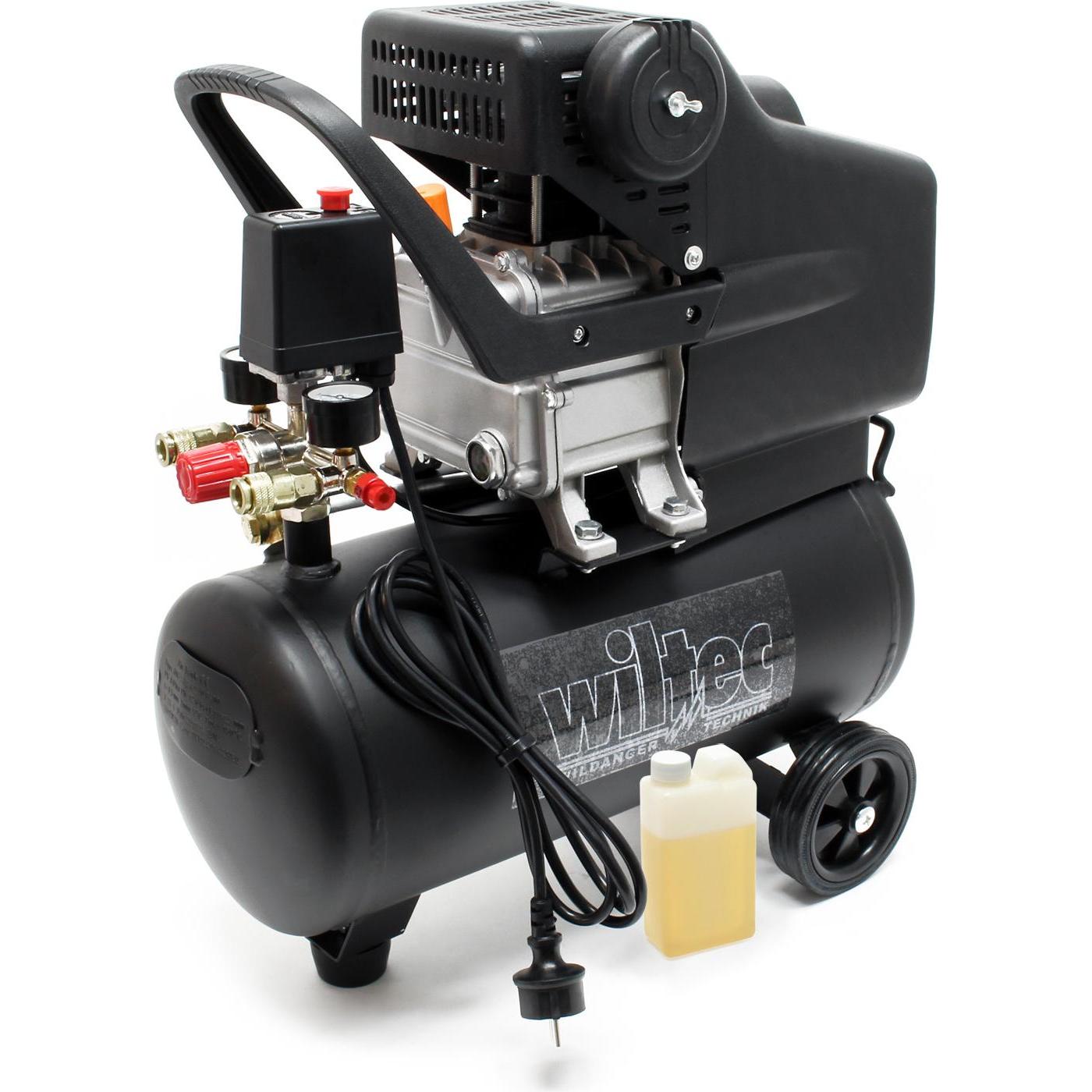 Wiltec, Kompressor, Druckluftkompressor 24L Kessel 1100W 1,1kW Kompressor Druckluftbehälter (24 l)