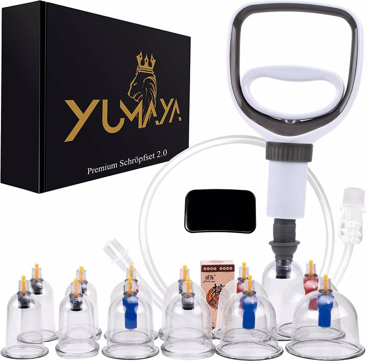 Produktbild Yumaya Schröpfgläser mit Vakuumpumpe und Ventil