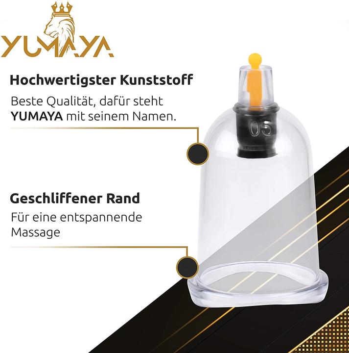 Produktbild Yumaya Schröpfgläser mit Vakuumpumpe und Ventil
