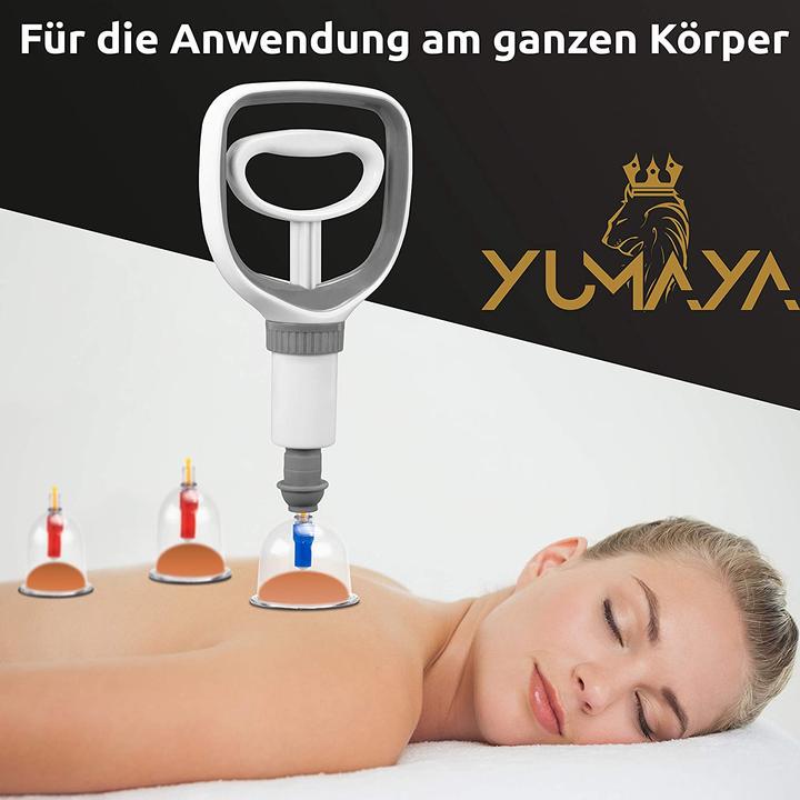 Produktbild Yumaya Schröpfgläser mit Vakuumpumpe und Ventil