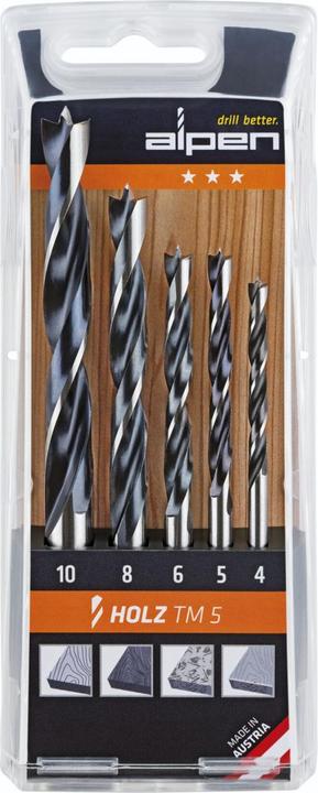 Produktbild Alpen Holzspiralbohrersatz (10 mm, 4 mm, 5 mm, 6 mm, 8 mm)