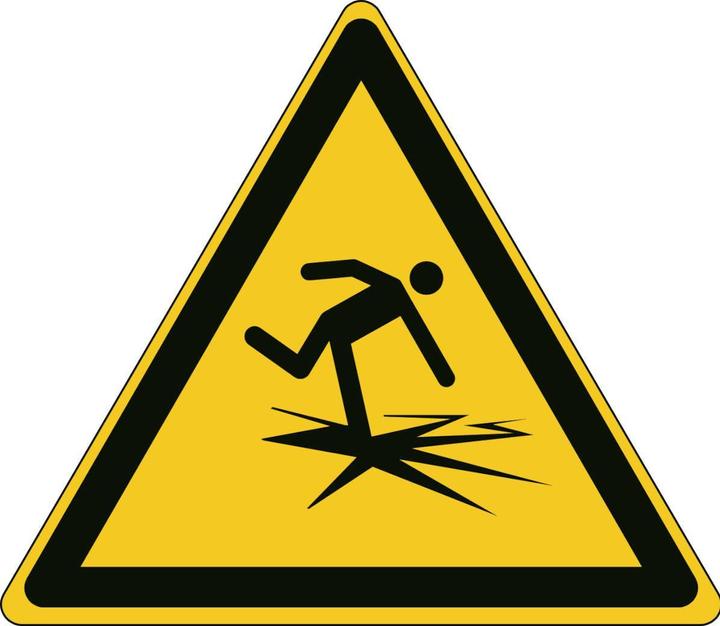 Actual product image Brady ISO safety sign - warning of thin ice