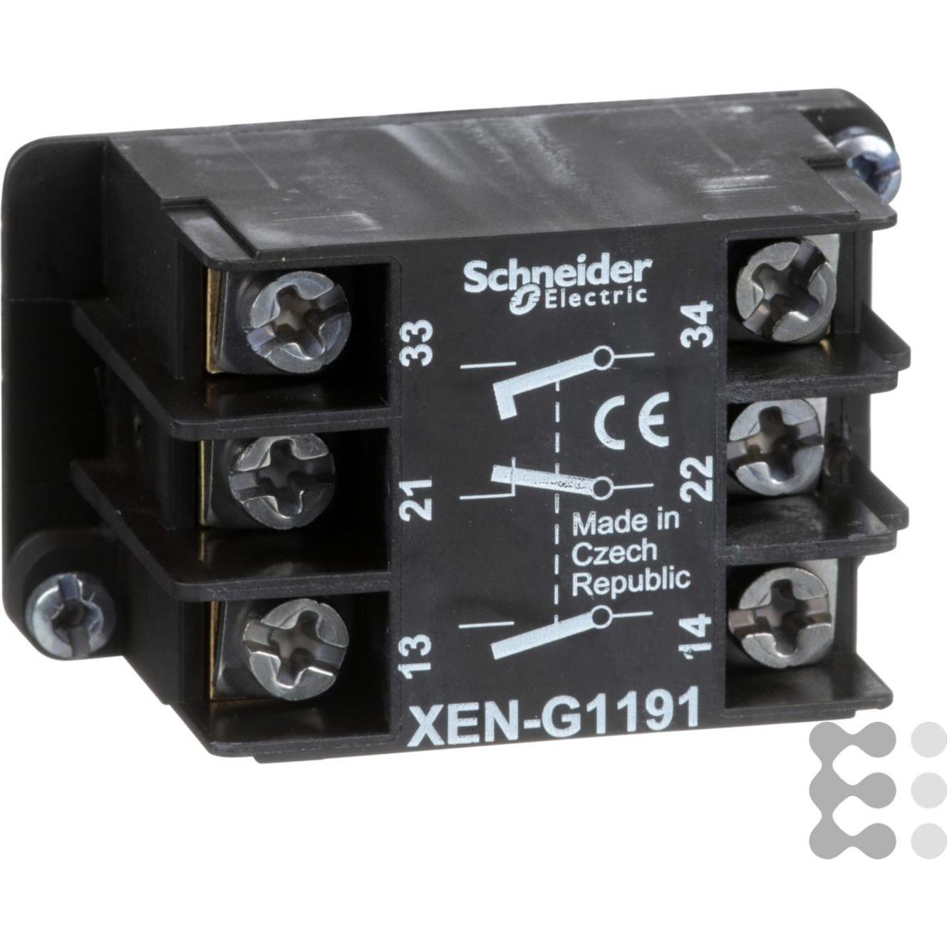 Schneider Electric Kontaktblock XENG1191, Taster + Schalter, Schwarz