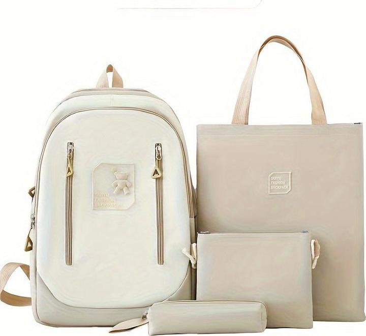 Actual product image Only-Bags.Store 4-piece bag set in contrasting colours, rucksack + shoulder bag + clutch + pencil case