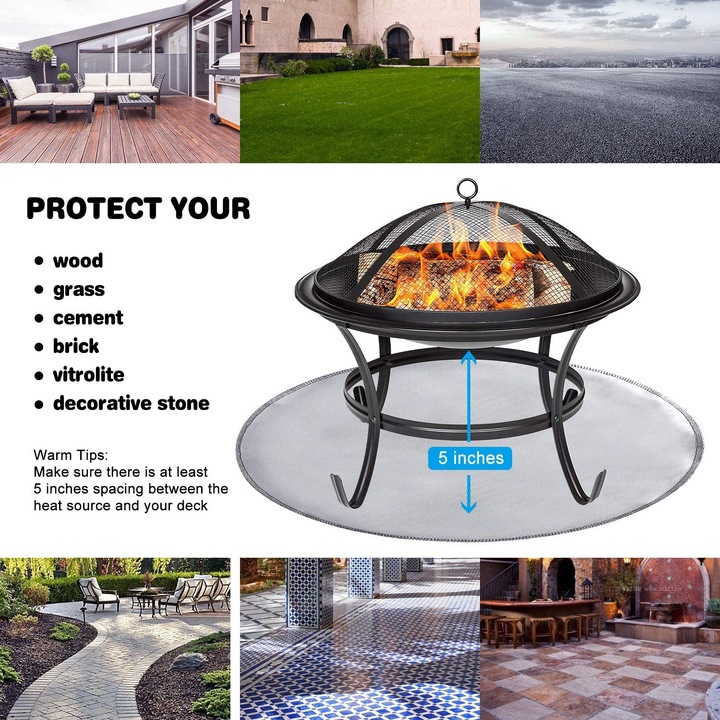 Produktbild Tensun Feuerfeste Matte 36, Grill und Feuerstelle Hochtemperatur Matte