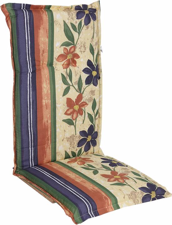 Natura Punto Hochlehner-Auflage Floral mit Streifen, 123 x 50 x 6 cm (123 x 50 cm)