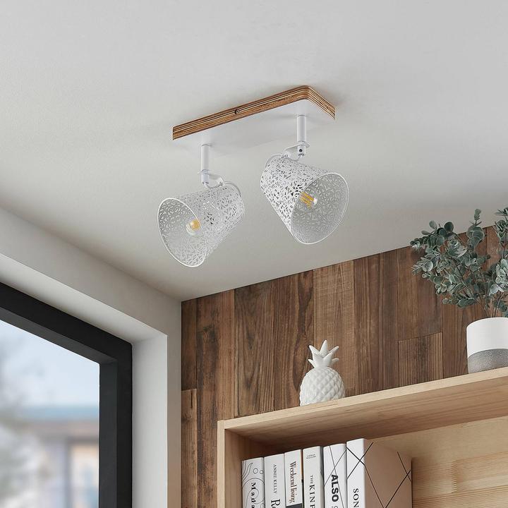 Actual product image Lindby Nelda Spotlight, perforated pattern white two-light (E14)