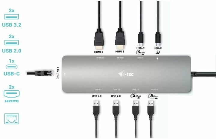 Productafbeelding i-tec Nano (USB-C, 9 Havens)