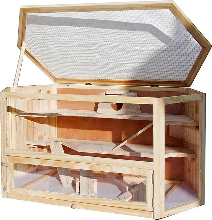 Actual product image Wiltec XXL rodent cage 1150x600x580mm wooden small animal house hamster cage mouse cage