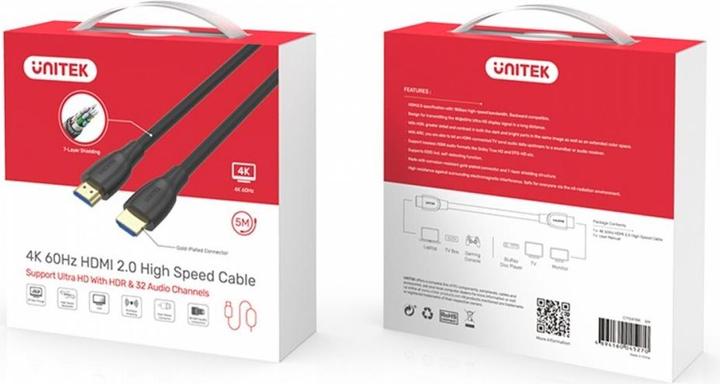 Actual product image Unitek Cable HDMI - HDMI 7 m black (C11068BK) (7 m, HDMI, 2.0)
