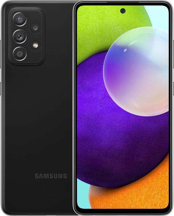 Actual product image Samsung Galaxy A52 EU (128 GB, Black, 6.50", Hybrid Dual SIM, 64 Mpx, 4G)