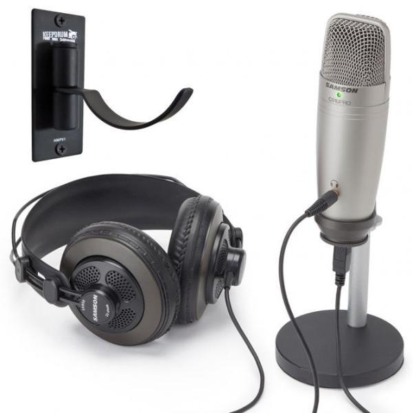 Actual product image Samson C01U Pro Podcast Set with headphone holder