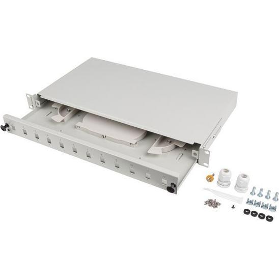 Thumbnail - Lanberg Fiber patch panel 12XSCSX/12XLC, Serverschrank Zubehör, Grau