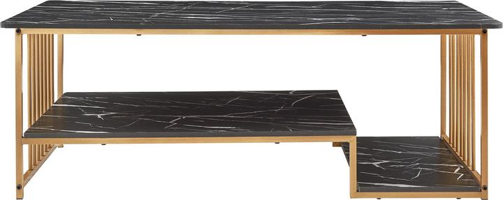 Actual product image En.Casa Couchtisch Klibro 120x60x42 cm Marmoroptik, schwarz/Goldfarben
