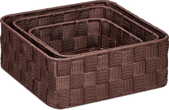Actual product image Relaxdays 3x storage basket (3 x, 24 x 24 x 9.5 cm)