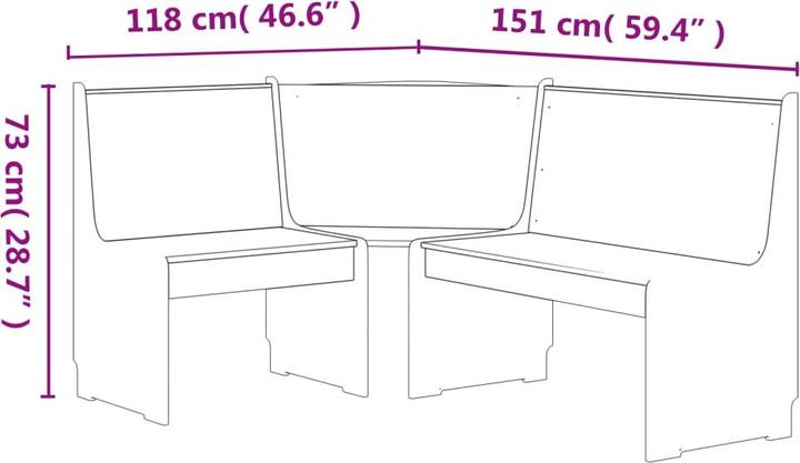 Image du produit vidaXL Eckbank (151 cm)