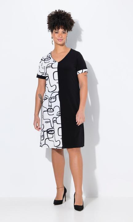 Produktbild Miamoda Jerseykleid, bequeme Passform, halb mit Scribble-Muster (54)